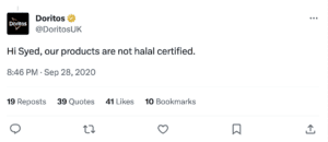 doritos halal or haram tweet