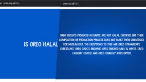 oreo halal or haram in Europe and UK